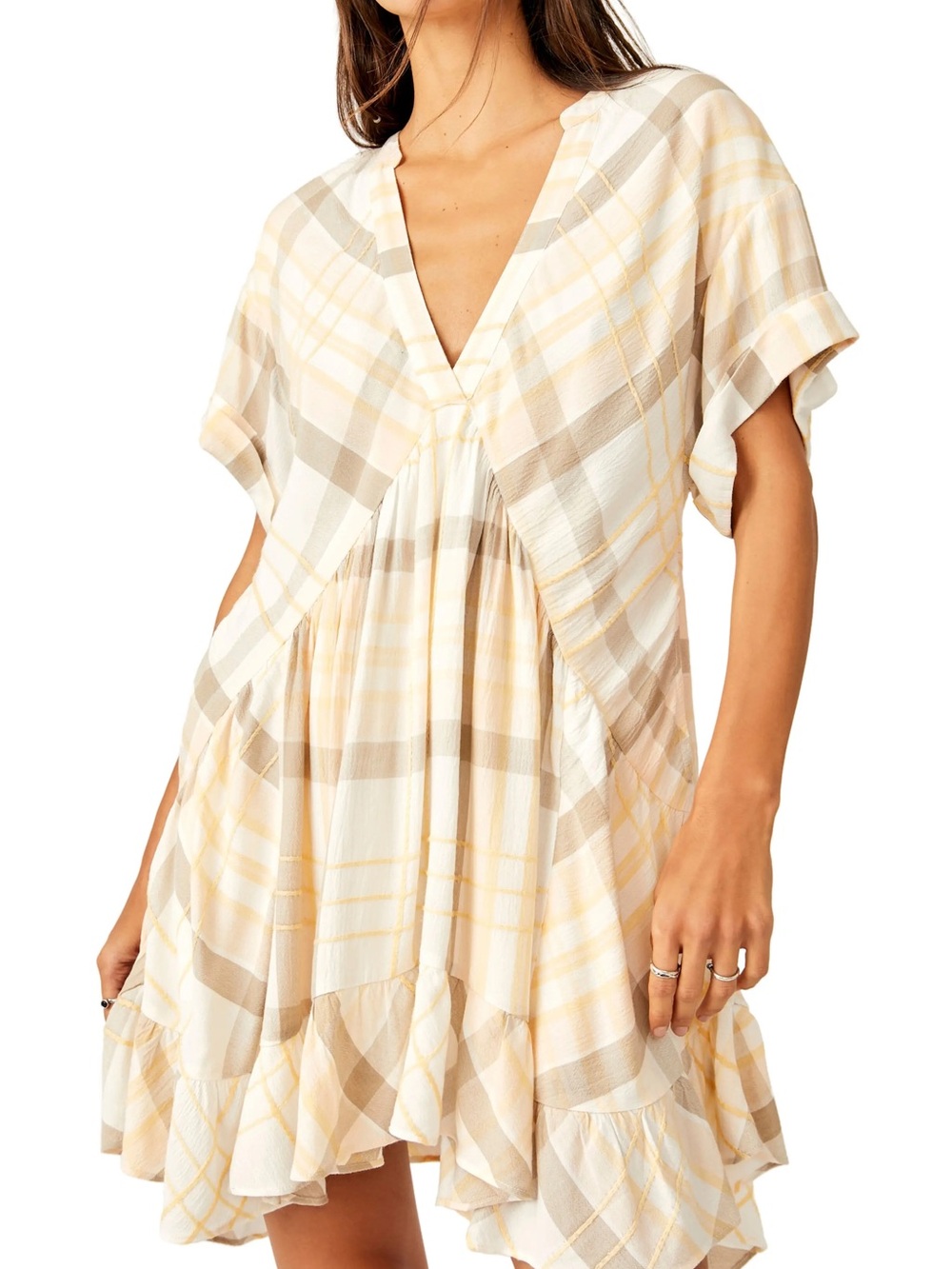 Free People Agnes Plaid Mini Dress
